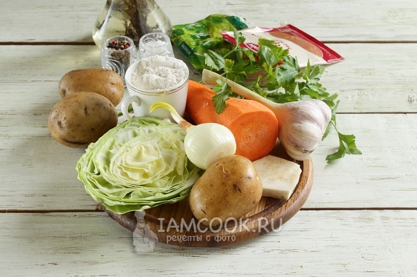 Ингредиенты для постного супа с клецками