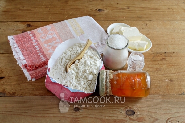 Ингредиенты для пирога с абрикосовым вареньем