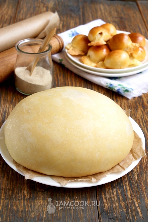 Фото дрожжевого теста для пирогов на сухих дрожжах