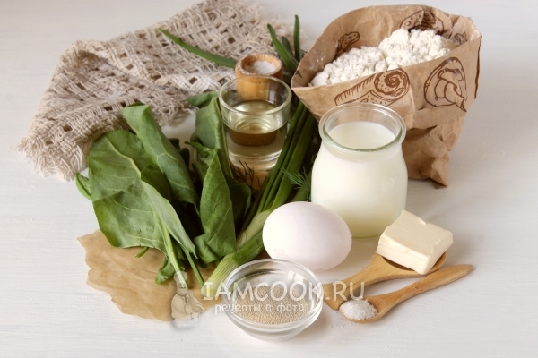 Ингредиенты для пирожков с зеленью в духовке