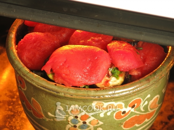 Поставить горшочек в духовку