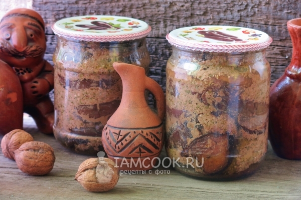 Фото баклажанов в ореховом соусе на зиму