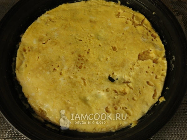 Фото омлета с вафельными коржами в микроволновке