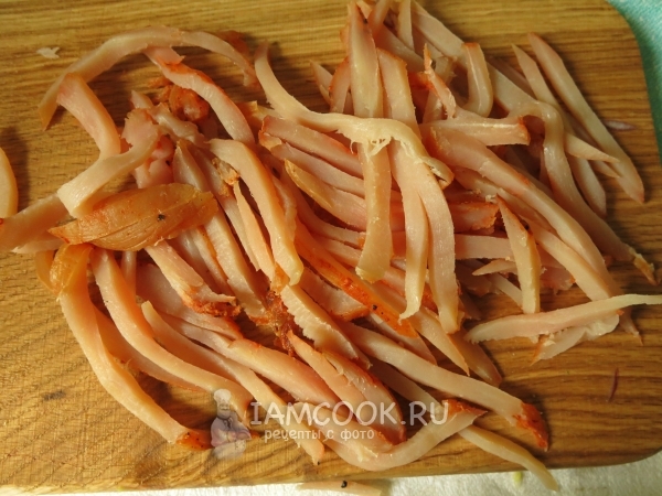 Порезать мясо курицы