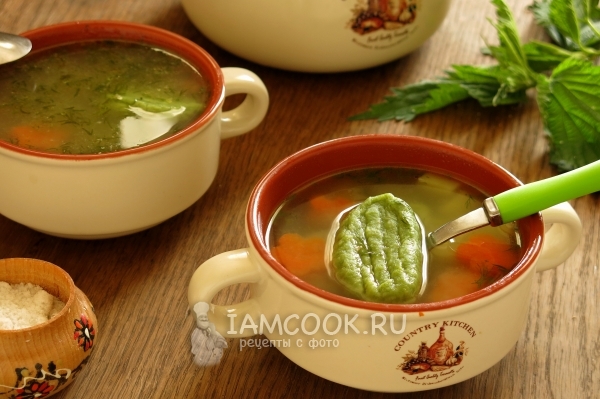 Фото супа с крапивными клецками