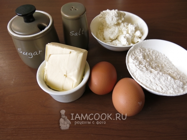 Ингредиенты для печенья «Розочки» из творожного теста