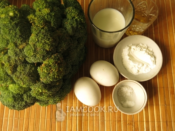 Ингредиенты для омлета с брокколи в мультиварке