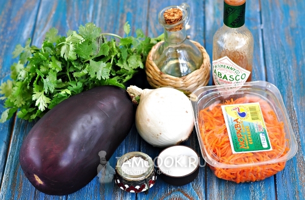 Ингредиенты для баклажанов по-корейски быстрого приготовления