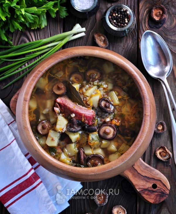 Фото гречневого супа с грибами