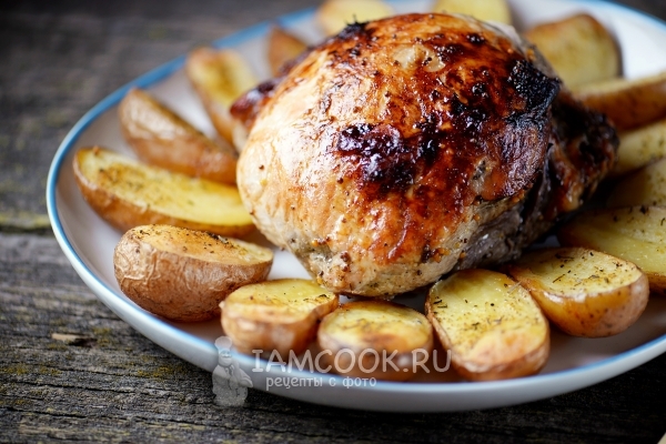 Фото маринованного мяса с картошкой в духовке