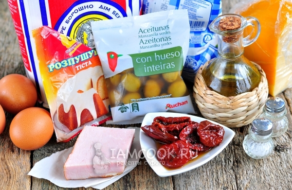 Ингредиенты для маффинов с ветчиной и сыром