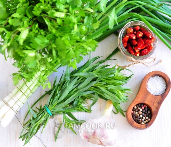 Ингредиенты для Чакапули по-грузински из баранины