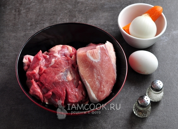 Ингредиенты для котлет на пару в сковороде