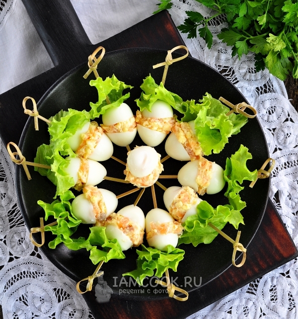 Рецепт фаршированных перепелиных яиц
