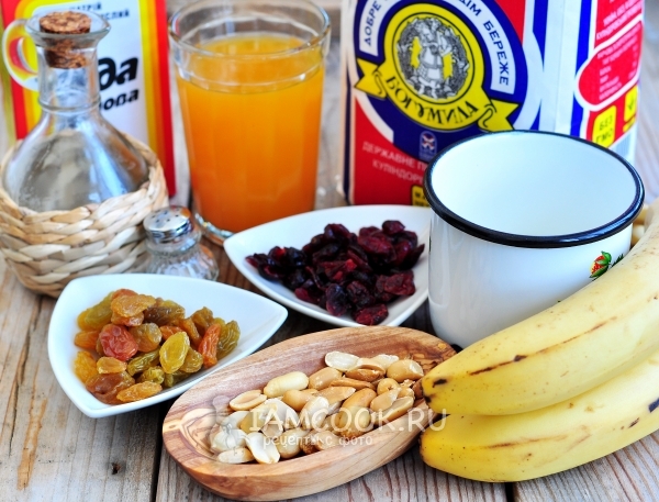 Ингредиенты для постного бананового кекса