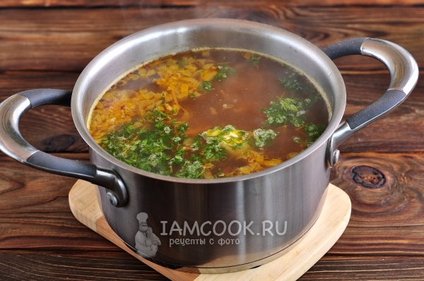 Положить зелень