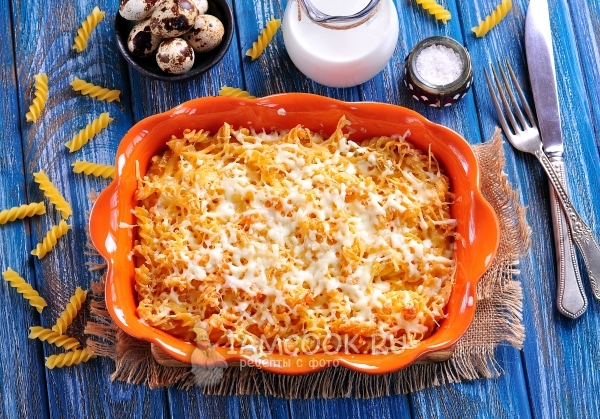Фото запеканки из макарон с сыром и яйцом