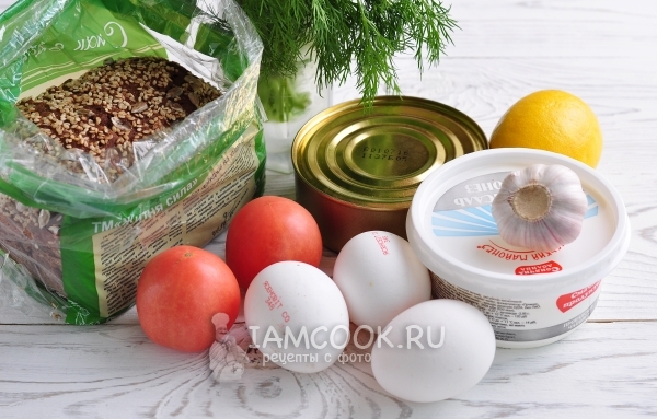 Ингредиенты для гренок со шпротами