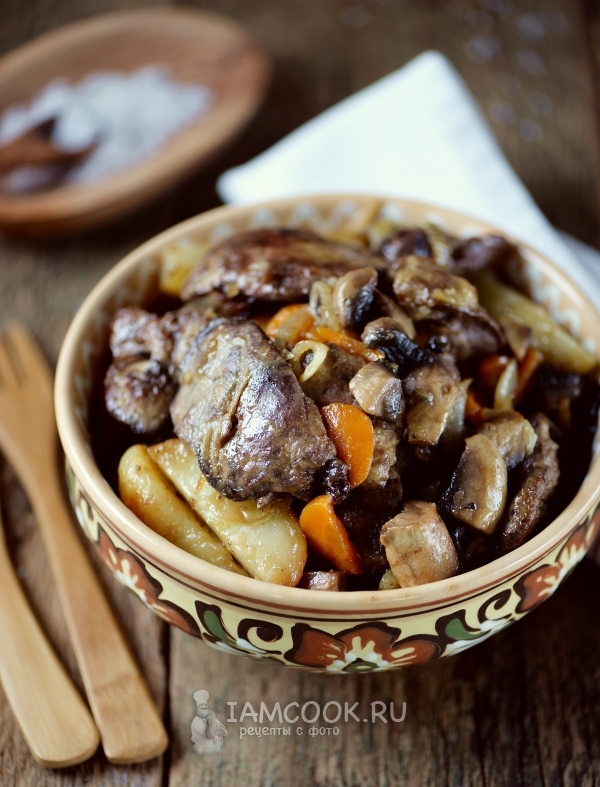 Рецепт жареной картошки с печенью