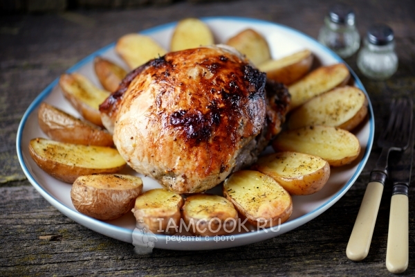 Рецепт маринованного мяса с картошкой в духовке