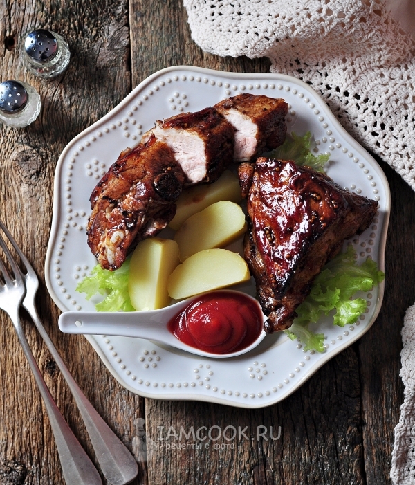 Фото свиных ребрышек в медово-горчичном соусе