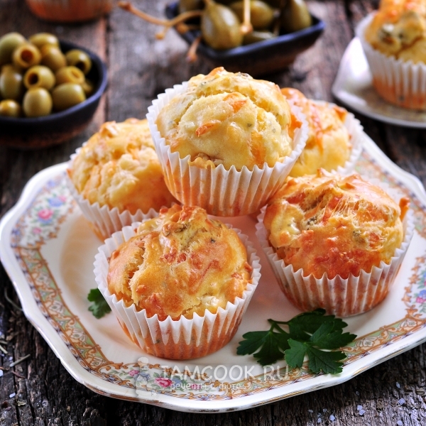 Готовые куриные маффины с сыром