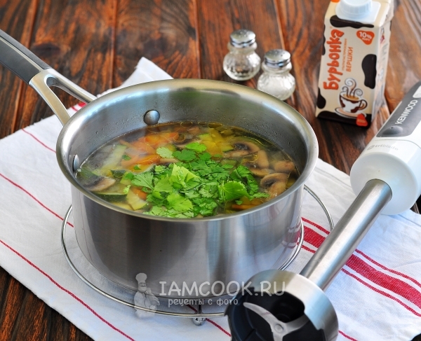 Положить зелень