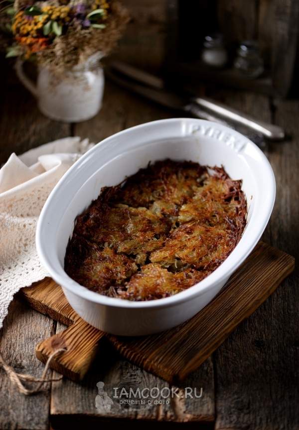 Фото постной картофельной запеканки с грибами