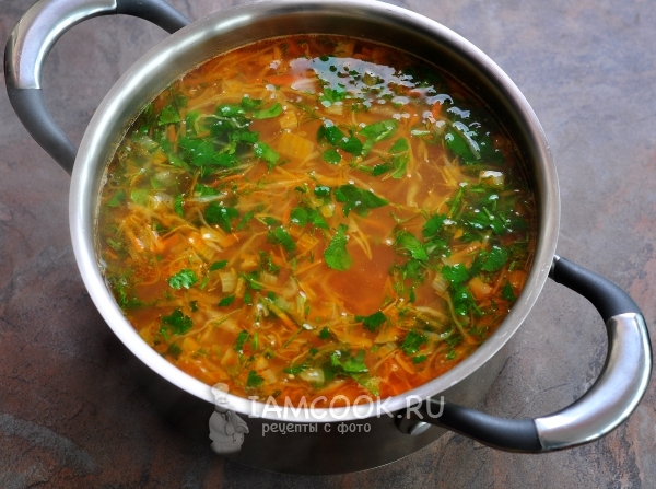 Положить зелень