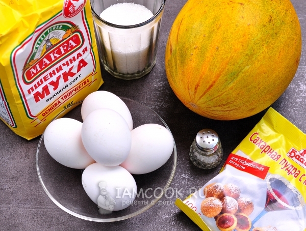 Ингредиенты для шарлотки с дыней в духовке