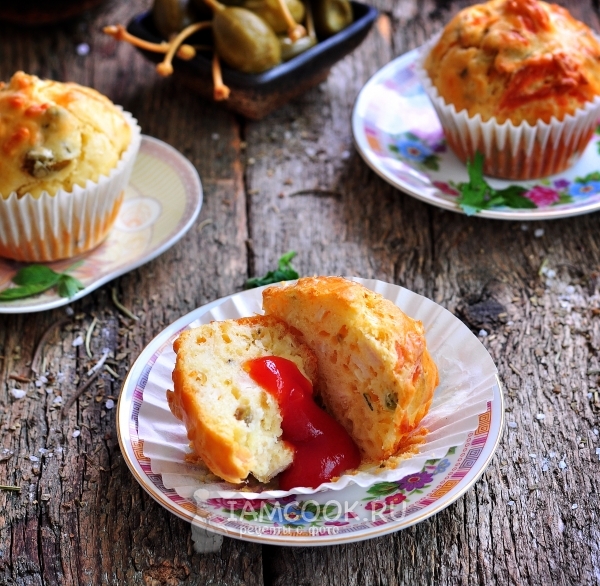 Рецепт куриных маффинов с сыром