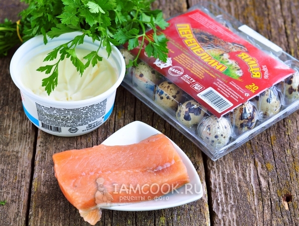 Ингредиенты для фаршированных перепелиных яиц