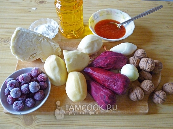 Ингредиенты для красного борща с вишней