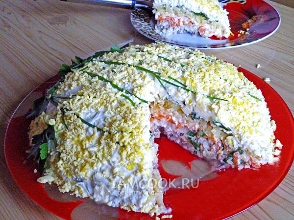 Рецепт слоеного салата «Мимоза»