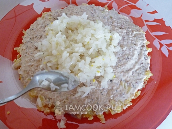 Выложить слой лука