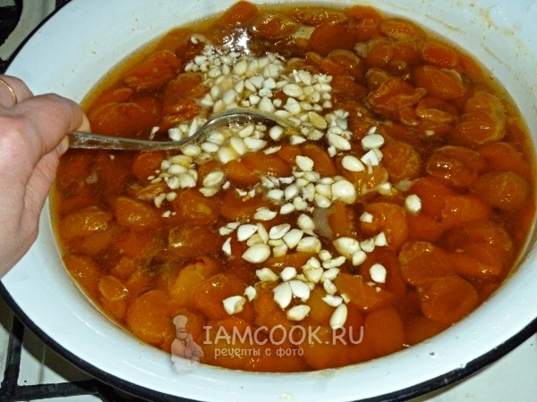 Положить ядра абрикосов