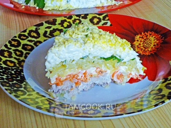 Готовый слоеный салат «Мимоза»