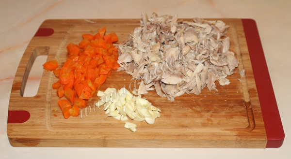 Курица морковь и чеснок