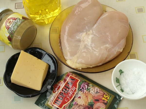 Ингредиенты для рулетиков из куриной грудки