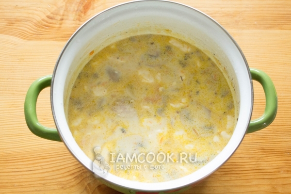 Сырный суп с шампиньонами