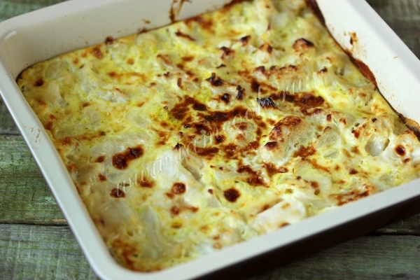 Фото капусты, запеченный под сырным соусом