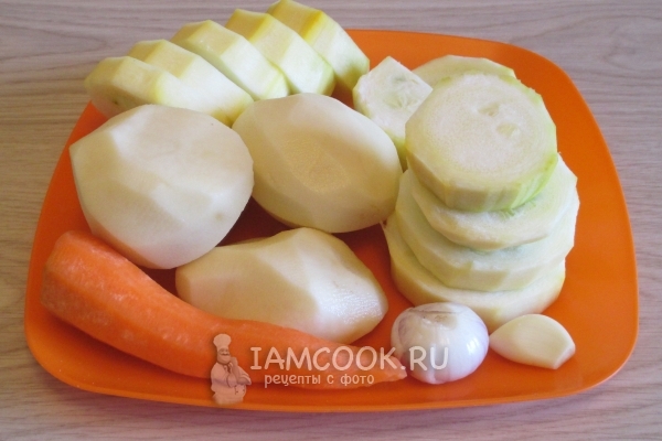 Овощи почистить и порезать