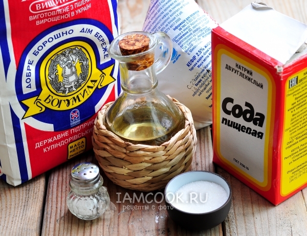 Ингредиенты для панкейков без яиц на кефире