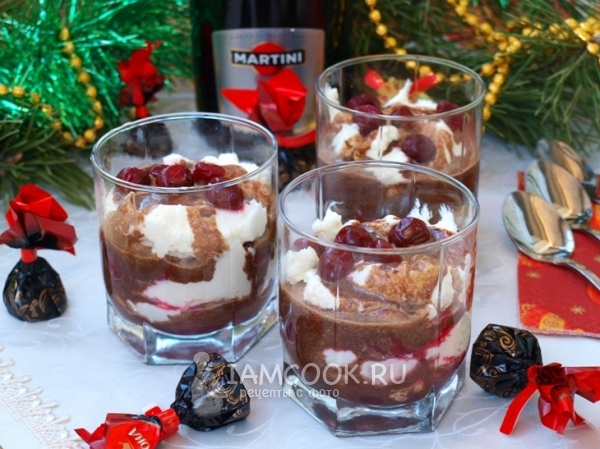 Рецепт творожно-шоколадного десерта с вишней