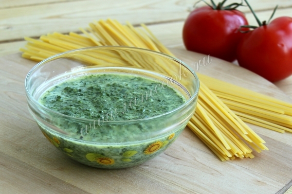 Рецепт зеленого сливочного соуса