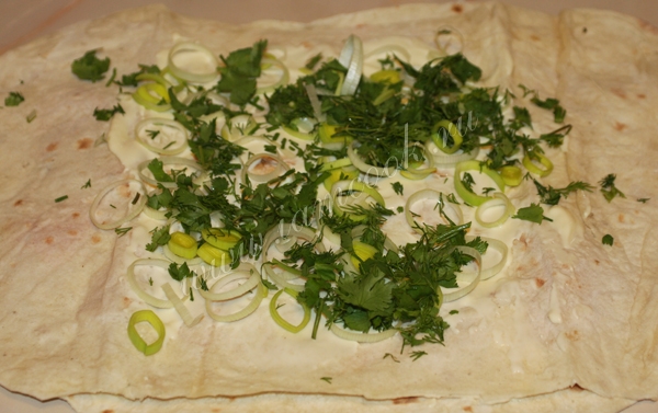 Зелень с плавленным сыром