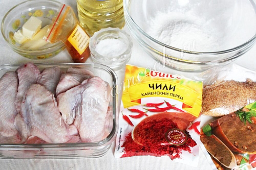 Ингредиенты для крылышек баффало