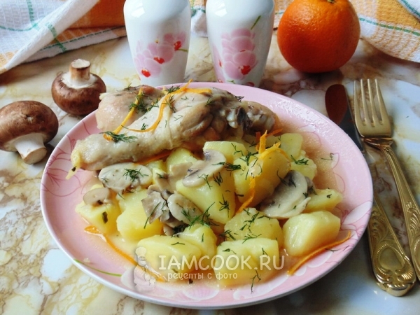 Курица с картофелем в апельсиновом соусе
