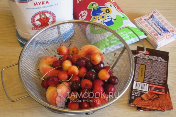 Ингредиенты для песочного пирога с фруктами