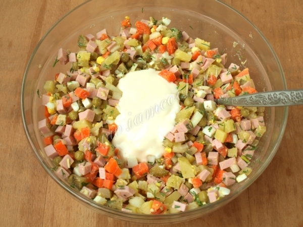 заправка для салата оливье с вареной колбасой